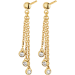 Orecchini pendenti Cascata - Oro giallo - 18 carati - Diamanti