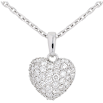 Paved diamond heart pendant - 0.67 carat - 50 diamonds