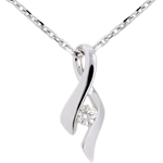 Pendentif Nid Précieux - Infini - or blanc 18 carats - diamant 0.125 carat