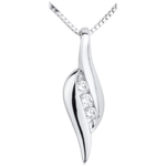 Pendentif Trilogie Nid Précieux - Romance - or blanc 18 carats diamants