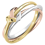 Pierścionek Serce z Origami - trzy pierścienie z trzech rodzajów złota 9-karatowego