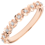 Ring Blüte - Rosenkränzchen - Kleines Modell - Roségold und Diamanten - 18 Karat