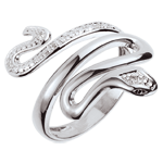 Ring Denkbeeldige Balade - Kostbare Dreiging - Wit goud en diamanten - 18 karaat