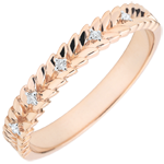 Ring Magische Tuin - Diamant Vlecht - roze goud - 18 karaat