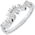 Ring Magische Tuin - Gebladerte Royal - Diamant en wit goud - 9 karaat