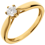 Ring Riet Geel Goud 6 Diamanten klauwen - 0.305 karaat