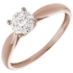 Ring Riet Roze Goud betegeld - 0.12 karaat
