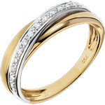 Ring Saturn Diamant - Gelb- und Weißgold - 9 Karat