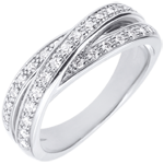 Ring Saturnus Diamant - wit goud - 29 diamanten - 9 karaat