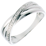 Ring Saturnus - Duo variatie - wit goud - 4 diamanten