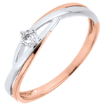 Ring solitair Diamant Nid Précieux - Dova - Roze Goud en Wit Goud - 9 karaat