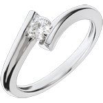 Ring Solitair Diamant Nid Précieux - Maansverduistering - Wit Goud - 18 karaat