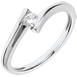 Ring Solitair Nid Précieux - Maansverduistering - Wit Goud - 18 karaat