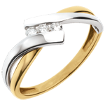 Ring Trilogie Nid Précieux - 2 goudkleuren - 3 diamanten