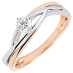 Solitair Nid Précieux - Dova- diamant 0.15 karaat - wit en roze goud 18 karaat