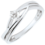 Solitair Nid Précieux - Dova- diamant 0.15 karaat - wit goud 18 karaat