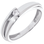 Solitaire Nid Précieux - Bipolaire - or blanc 18 carats - 0.08 carat