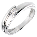 Solitaire Nid Précieux - Bipolaire - or blanc 18 carats - diamant 0.13 carat