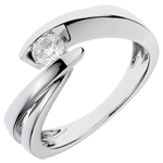 Solitaire Nid Précieux - Ondine - or blanc 18 carats - 1 diamant : 0.27 carat