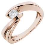 Solitaire Nid Précieux - Ondine - or rose 18 carats - diamant 0.27 carat