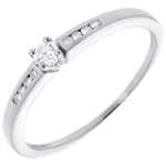 Solitaire Octave or blanc 18 carats - diamant 0.07 carat