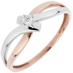Solitaire Ring Parfum Dageraad Nid Précieux - Licht - 0.05 karaat diamant - 18 karaat