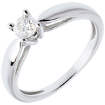 Solitaire roseau or blanc 18 carats (TGM) - 0.3 carat