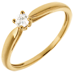 Solitaire roseau or jaune 18 carats - 0.13 carat