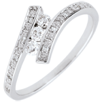 Trilogie Ring Kostbarer Kokon - Elyssa - Weißgold - 18 Karat