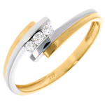 Trilogy Nid Précieux - dubbele ring - wit en geel goud - 18 karaat