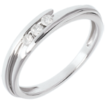 Trilogy Nid Précieux - Tweepolig - Wit Goud - 0.11 karaat - 3 Diamanten - 18 karaat