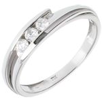 Trilogy Nid Précieux - Tweepolig - Wit Goud - 0.16 karaat - 3 Diamanten - 18 karaat