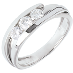 Trilogy Nid Précieux - Tweepolig - Wit Goud - 0.54 karaat - 3 Diamanten - 18 karaat