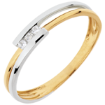 Trilogy ring Nid Précieux - Adoration - Wit Goud Geel Goud - 18 karaat