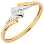 Trilogy Ring Nid Précieux - Melody - 0.04 karaat -Geel Goud Wit Goud - 18 karaat