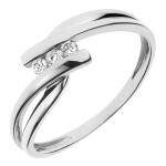 Trilogy Ring Nid Précieux - Tango Geel Goud en Wit Goud - 0.07 karaat - 9 karaat