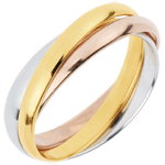 Trouwring Saturnus Beweging - gemiddeld model - 3 goudkleuren, 3 Ringen