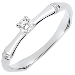 Verlobungsring Heiliger Urwald - 0.09 Karat Diamant - 18 Karat Weißgold