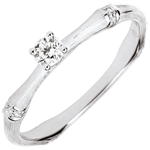 Verlobungsring Heiliger Urwald - 0.09 Karat Diamant - 18 Karat gebürstetes Weißgold