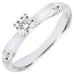 Verlovingsring Gewijde Jungle - diamant 0.2 karaat - geborsteld witgoud 18 karaat