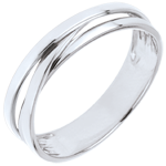 Wedding Ring Saturn Trilogy variation - white gold - 9 carat
