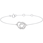 White Gold Diamond Bracelet -Heart Accomplices - 9 carats