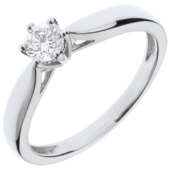 18K White Gold Roseau Solitaire 6 prong diamond