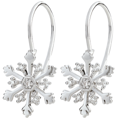 Orecchini - Fiocco Australe - Oro bianco - 9 carati - 14 Diamanti 