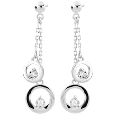 Orecchini Odalie - Oro bianco - 9 carati - 4 Diamanti