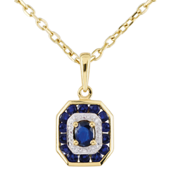 Pendentif Oriade - Saphirs - or jaune 9 carats
