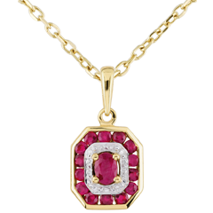 Pendentif Oriade - Rubis - or jaune 9 carats