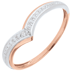 Bague Ailes précieuses - or blanc et or rose 9 carats