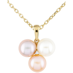 Pendentif Trio nacré - or jaune 9 carats