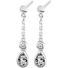 Boucles d'oreilles Joséphine or blanc 18 carats et diamants